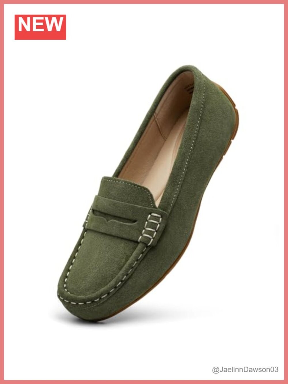 Women's Suede Leather Penny Loafers Slip-Ons Comfortable Work Flats Driving Mocs
